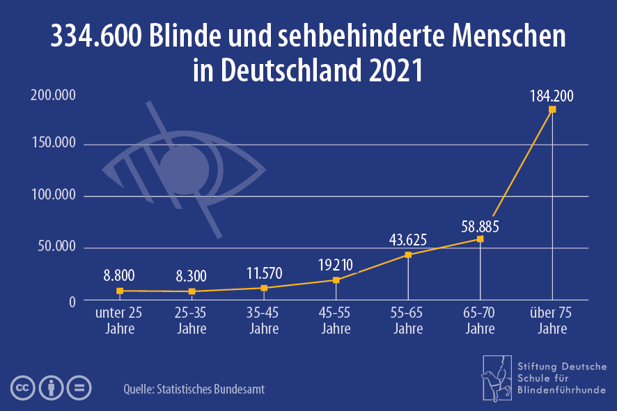 Blinde und sehbehinderte Menschen in Deutschland nach Altersklassen im Jahr 2021.